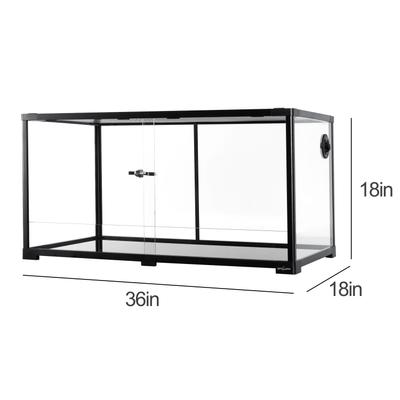 Show full view: OiiBO Tempered Glass Reptile Terrarium, Black, 50-gallon slide 3 of 8
