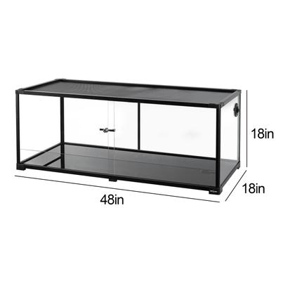 Show full view: OiiBO Tempered Glass Reptile Terrarium, Black, 64-gallon slide 3 of 9