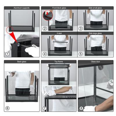 Show full view: OiiBO Tempered Glass Reptile Terrarium, Black, 64-gallon slide 5 of 9