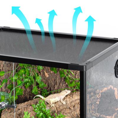 Show full view: OiiBO Tempered Glass Reptile Terrarium, Black, 64-gallon slide 7 of 9