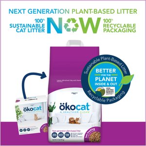 Okocat Mini Pellets Unscented Clumping Wood Cat Litter, 21.5-lb bag