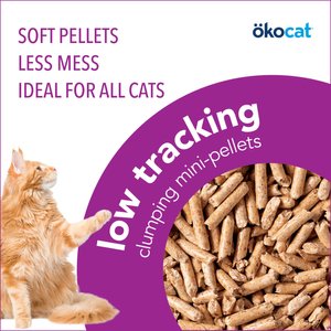 Okocat Mini Pellets Unscented Clumping Wood Cat Litter, 21.5-lb bag