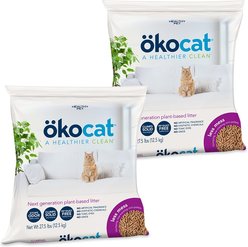 Okocat Mini Pellets Unscented Clumping Wood Cat Litter, 55-lb bundle