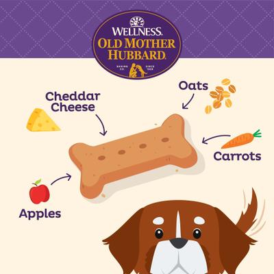 Show full view: Old Mother Hubbard by Wellness Classic Bac'N'Cheez Natural Large Oven-Baked Biscuits Dog Treats, 3.3-lb bag slide 3 of 11