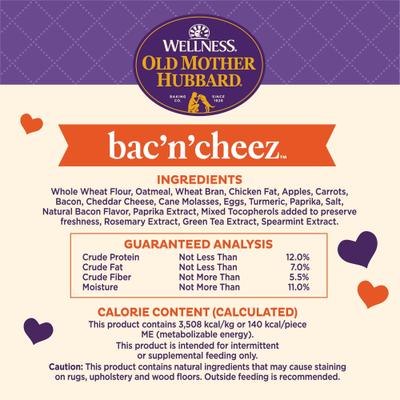 Show full view: Old Mother Hubbard by Wellness Classic Bac'N'Cheez Natural Large Oven-Baked Biscuits Dog Treats, 3.3-lb bag slide 8 of 11