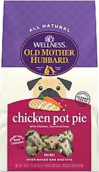 Old Mother Hubbard by Wellness Classic Chicken Pot Pie Natural Mini Oven-Baked Biscuits Dog Treats, 20-oz bag