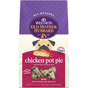 Old Mother Hubbard by Wellness Classic Chicken Pot Pie Natural Mini Oven-Baked Biscuits Dog Treats, 20-oz bag