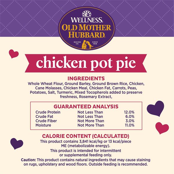 Old Mother Hubbard by Wellness Classic Chicken Pot Pie Natural Mini Oven-Baked Biscuits Dog Treats