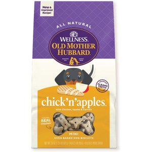 Old Mother Hubbard by Wellness Classic Chick'N'Apples Natural Mini Oven-Baked Biscuits Dog Treats, 20-oz bag Old Mother Hubbard by Wellness Classic Chick'N'Apples Natural Mini Oven-Baked Biscuits Dog Treats, 20-oz bag