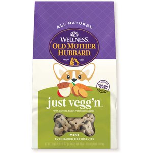 Old Mother Hubbard by Wellness Classic Just Vegg'N Natural Oven-Baked Biscuits Dog Treats, Small, 3.3-lb bag Old Mother Hubbard by Wellness Classic Just Vegg'N Natural Oven-Baked Biscuits Dog Treats, Small, 3.3-lb bag
