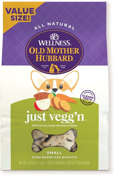 Old Mother Hubbard by Wellness Classic Just Vegg'N Natural Oven-Baked Biscuits Dog Treats, Small, 3.3-lb bag Old Mother Hubbard by Wellness Classic Just Vegg'N Natural Oven-Baked Biscuits Dog Treats, Small, 3.3-lb bag