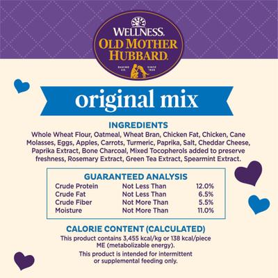 Show full view: Old Mother Hubbard by Wellness Classic Original Mix Natural Large Oven-Baked Biscuits Dog Treats, 3.5-lb bag slide 7 of 10