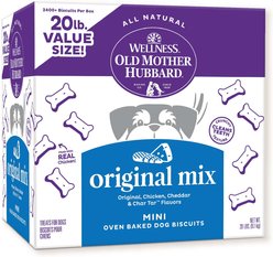 Old Mother Hubbard by Wellness Classic Original Mix Natural Mini Oven-Baked Biscuits Dog Treats, 20-lb box