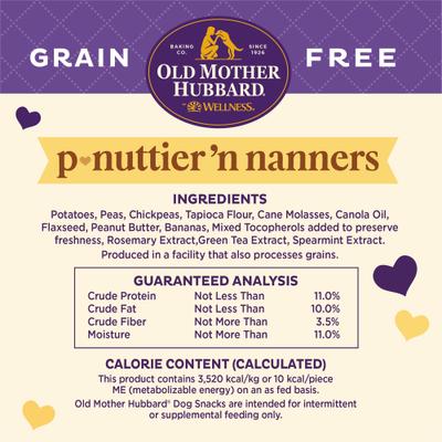 Show full view: Old Mother Hubbard by Wellness Classic P-Nuttier 'N Nanners Grain-Free Mini Oven-Baked Biscuits Dog Treats, 16-oz bag slide 9 of 11
