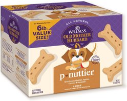 Old Mother Hubbard by Wellness Classic P-Nuttier Natural Large Oven-Baked Biscuits Dog Treats, 6-lb box