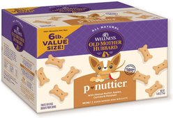 Old Mother Hubbard by Wellness Classic P-Nuttier Natural Mini Oven-Baked Biscuits Dog Treats, 6-lb box
