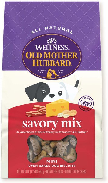 Old Mother Hubbard by Wellness Classic Savory Mix Natural Mini Oven-Baked Biscuits Dog Treats, 20-oz bag Old Mother Hubbard by Wellness Classic Savory Mix Natural Mini Oven-Baked Biscuits Dog Treats, 20-oz bag