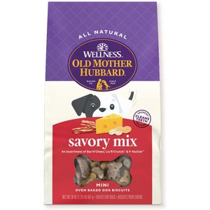 Old Mother Hubbard by Wellness Classic Savory Mix Natural Mini Oven-Baked Biscuits Dog Treats, 20-oz bag