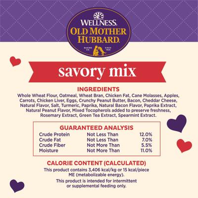 Show full view: Old Mother Hubbard by Wellness Classic Savory Mix Natural Mini Oven-Baked Biscuits Dog Treats, 20-oz bag slide 7 of 13