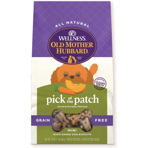 Old Mother Hubbard by Wellness Pick of the Patch Natural Grain-Free Mini Oven-Baked Biscuits Dog Treats, 16-oz bag