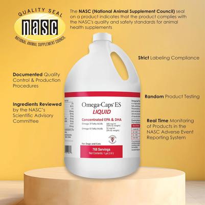 Show full view: Omega-Caps ES Liquid for Dogs & Cats, 1-gal bottle slide 8 of 10