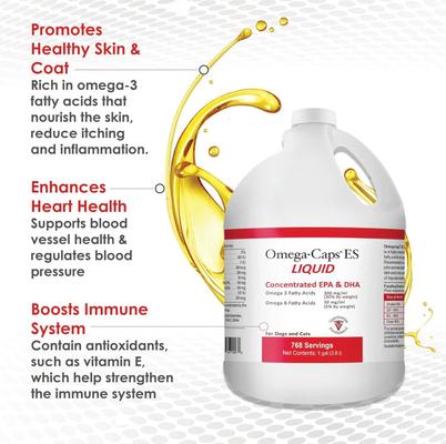 Show full view: Omega-Caps ES Liquid for Dogs & Cats, 1-gal bottle slide 3 of 10