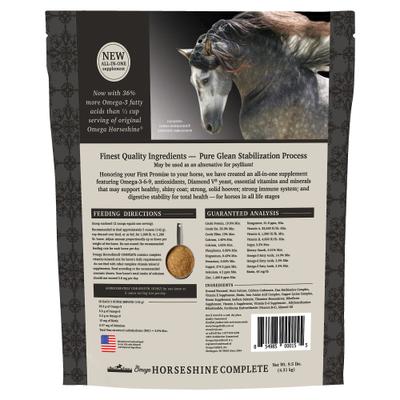 Show full view: Omega Fields Omega Horseshine Complete Powder Horse Supplement, 9.5-lb bag slide 2 of 3