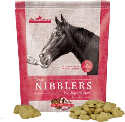 Show full view: Omega Fields Omega Nibblers Low Sugar & Starch Peppermint Horse Treats, 3.5-lb bag slide 3 of 4