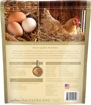 Show full view: Omega Fields Omega Ultra Egg Chicken Supplement, 4.5-lb bag slide 2 of 3