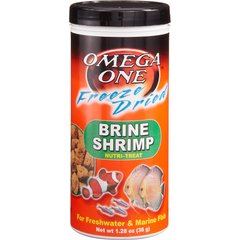 Omega One Freeze-Dried Brine Shrimp Freshwater & Marine Fish Treat, 1.28-oz jar