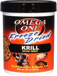 Omega One Freeze-Dried Krill Freshwater & Marine Fish Treat, .85-oz jar