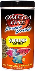Omega One Freeze-Dried Shrimp Freshwater & Marine Fish Treat, 1.45-oz jar