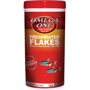 Omega One Freshwater Flakes Tropical Fish Food, 2.2-oz jar