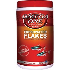 Omega One Freshwater Flakes Tropical Fish Food, 5.3-oz jar