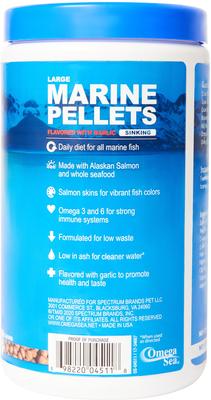 Show full view: Omega One Large Marine Pellets with Garlic Fish Food, 20-oz jar slide 3 of 3