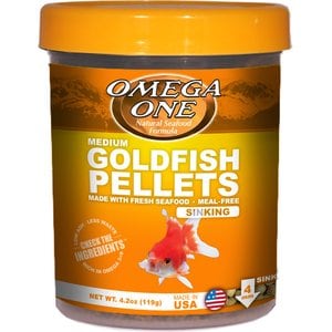 Omega One Medium Sinking Goldfish Pellets Fish Food, 4.2-oz jar
