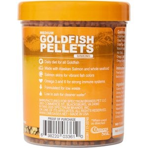 Omega One Medium Sinking Goldfish Pellets Fish Food, 4.2-oz jar