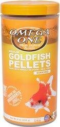 Omega One Medium Sinking Goldfish Pellets Fish Food, 8-oz jar