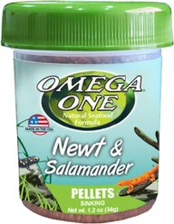 Omega One Newt & Salamander Sinking Pellets Food, 1.2-oz jar