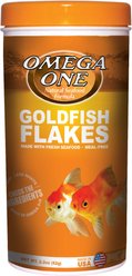 Omega One Protein Enhanced Goldfish Flakes Fish Food, 2.2-oz jar