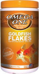 Omega One Protein Enhanced Goldfish Flakes Fish Food, 5.3-oz jar