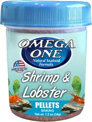 Omega One Shrimp & Lobster Pellets Sinking Crustacean Food, 1.2-oz jar