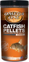 Omega One Sinking Catfish Pellets with Shrimp Freshwater & Saltwater Fish Food, 8.25-oz jar