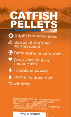 Show full view: Omega One Sinking Catfish Pellets with Shrimp Freshwater & Saltwater Fish Food, 8.25-oz jar slide 3 of 5