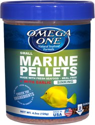 Omega One Small Marine Pellets with Garlic Fish Food, 4.5-oz jar