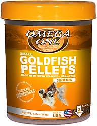 Omega One Small Sinking Goldfish Pellets Fish Food, 4.2-oz jar