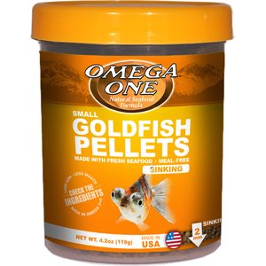 Omega One Small Sinking Goldfish Pellets Fish Food, 4.2-oz jar