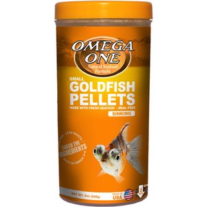 Omega One Small Sinking Goldfish Pellets Fish Food, 8-oz jar