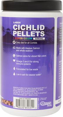 Show full view: Omega One Super Color Cichlid Pellets Sinking Fish Food, 20-oz jar slide 2 of 5