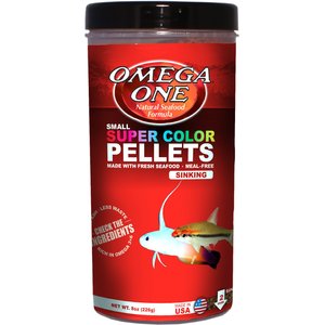 Omega One Super Color Sinking Pellets Tropical Fish Food, 8-oz jar